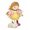 Figurina Amy Si Iepurasul, din lemn, 18 x 12 x 6 cm