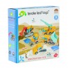 Set 5 utilaje constructii, din lemn, joc interactiv
