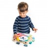 Ceas din lemn in forma de urs, multicolor, 12 piese