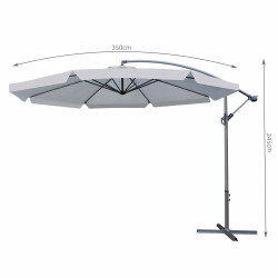 Umbrela gradina, diametru 350 cm, material impermeabil, manivela, inclinare reglabila