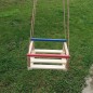 Leagan din lemn pentru copii, franghii 150 cm, prindere cu inele metalice, 36x26x18 cm Leagan din lemn pentru copii, franghii 150 cm, prindere cu inele metalice, 36x26x18 cm