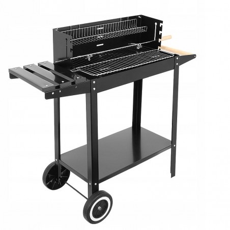 Gratar de gradina mobil, accesorii gatit si suflanta, rafturi depozitare, 35x86x81 cm