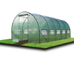 Sera, tip tunel, 8x3x2m, solar ferestre cu plasa anti-insecte, cadru metal, filtru UV4