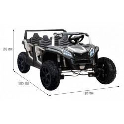 ATV buggy electric, 4x4, 4 locuri, roti pneumatice, Bluetooth, negru