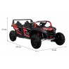 ATV buggy electric, 4 locuri, Bluetooth, roti pnematice, negru/rosu