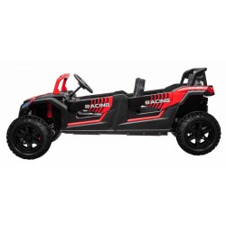 ATV buggy electric, 4 locuri, Bluetooth, roti pnematice, negru/rosu