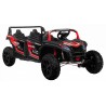 ATV buggy electric, 4 locuri, Bluetooth, roti pnematice, negru/rosu