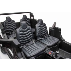 ATV buggy electric, 4 locuri, Bluetooth, roti pnematice, negru/rosu