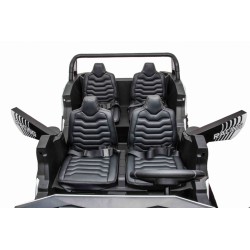 ATV buggy electric, 4 locuri, Bluetooth, roti pnematice, negru/rosu