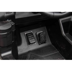 ATV buggy electric, 4 locuri, Bluetooth, roti pnematice, negru/rosu