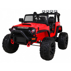Masinuta electrica BROTHERS, 2 motoare, roti spuma EVA, 2 locuri, Bluetooth, rosu