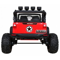 Masinuta electrica BROTHERS, 2 motoare, roti spuma EVA, 2 locuri, Bluetooth, rosu