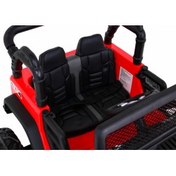 Masinuta electrica BROTHERS, 2 motoare, roti spuma EVA, 2 locuri, Bluetooth, rosu