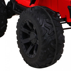 Masinuta electrica BROTHERS, 2 motoare, roti spuma EVA, 2 locuri, Bluetooth, rosu