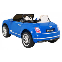 Masinuta electrica Bentley Mulsanne, 2 motoare, roti spuma EVA, albastru