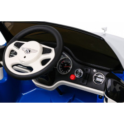 Masinuta electrica Bentley Mulsanne, 2 motoare, roti spuma EVA, albastru