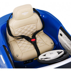 Masinuta electrica Bentley Mulsanne, 2 motoare, roti spuma EVA, albastru