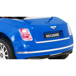 Masinuta electrica Bentley Mulsanne, 2 motoare, roti spuma EVA, albastru