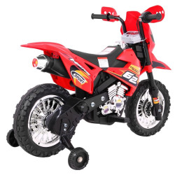 Motocicleta electrica cross, 6V, 18000RPM, 6V/4,5Ah, roti plastic, lumina LED fata, 105 x 50 x 72 cm