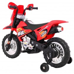 Motocicleta electrica cross, 6V, 18000RPM, 6V/4,5Ah, roti plastic, lumina LED fata, 105 x 50 x 72 cm