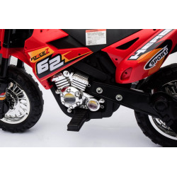 Motocicleta electrica cross, 6V, 18000RPM, 6V/4,5Ah, roti plastic, lumina LED fata, 105 x 50 x 72 cm