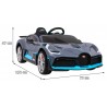Masinuta electrica Bugatti Divo, sport, 12V, roti spuma EVA, lumini LED, USB, efecte sonore, 132x72x47cm