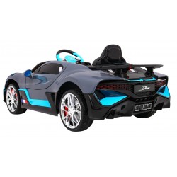 Masinuta electrica Bugatti Divo, sport, 12V, roti spuma EVA, lumini LED, USB, efecte sonore, 132x72x47cm