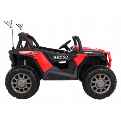 Masinuta electrica Buggy Racer 4x4, 4 motoare, roti spuma EVA, 2 locuri, rosu