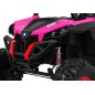 Masinuta electrica Buggy SuperStar 4x4, 4 motoare, 2 locuri, roti spuma EVA, Bluetooth, roz