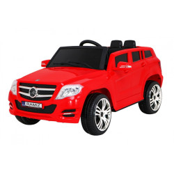 Masinuta Mercedes electrica, sport, 2x35W, 3 viteze, roti plastic 21 cm, lumini, melodii MP3, AUX, SD, USB, rosie