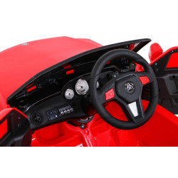 Masinuta Mercedes electrica, sport, 2x35W, 3 viteze, roti plastic 21 cm, lumini, melodii MP3, AUX, SD, USB, rosie