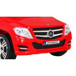 Masinuta Mercedes electrica, sport, 2x35W, 3 viteze, roti plastic 21 cm, lumini, melodii MP3, AUX, SD, USB, rosie