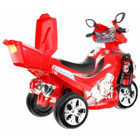 Motocicleta electrica rosie F928, 92 x 42 x 65 cm, 30W, 6V/4,5Ah, roti plastic, claxon, melodii, lumina