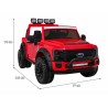 Masinuta electrica Ford Super Duty, 4 motoare, 2 locuri, roti spuma EVA, rosu