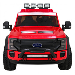 Masinuta electrica Ford Super Duty, 4 motoare, 2 locuri, roti spuma EVA, rosu