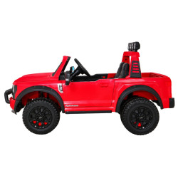 Masinuta electrica Ford Super Duty, 4 motoare, 2 locuri, roti spuma EVA, rosu
