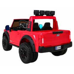 Masinuta electrica Ford Super Duty, 4 motoare, 2 locuri, roti spuma EVA, rosu