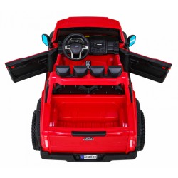 Masinuta electrica Ford Super Duty, 4 motoare, 2 locuri, roti spuma EVA, rosu