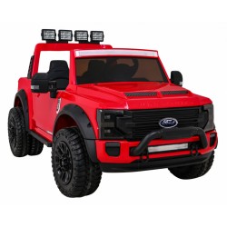 Masinuta electrica Ford Super Duty, 4 motoare, 2 locuri, roti spuma EVA, rosu