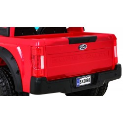 Masinuta electrica Ford Super Duty, 4 motoare, 2 locuri, roti spuma EVA, rosu