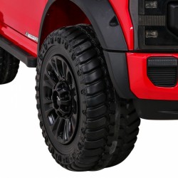 Masinuta electrica Ford Super Duty, 4 motoare, 2 locuri, roti spuma EVA, rosu