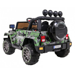 Masinuta electrica Full Time off-road 4WD, roti spuma EVA, 2 locuri, verde Army