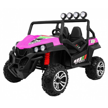 Buggy electric 4x4, roti spuma EVA, 2 scaune, Bluetooth, roz