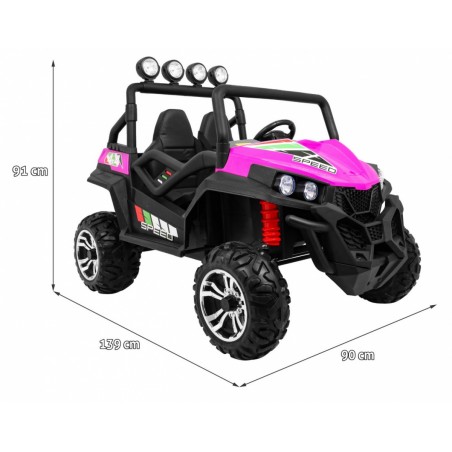 Buggy electric 4x4, roti spuma EVA, 2 scaune, Bluetooth, roz