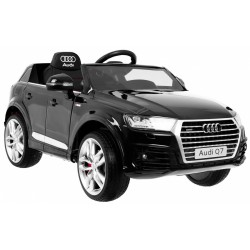 Masinuta electrica AUDI Q7 2.4G, 12V, roti spuma EVA, lumini, pornire lenta, centura de siguranta, 119x67x53cm