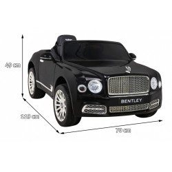 Masinuta electrica Bentley Mulsanne, 2 motoare, roti spuma EVA, negru