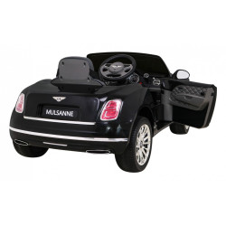 Masinuta electrica Bentley Mulsanne, 2 motoare, roti spuma EVA, negru