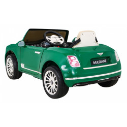 Masinuta electrica Bentley Mulsanne, 2 motoare, roti spuma EVA, verde