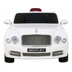 Masinuta electrica Bentley Mulsanne, 2 motoare, roti spuma EVA, alb