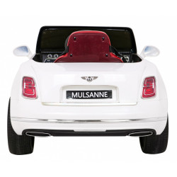 Masinuta electrica Bentley Mulsanne, 2 motoare, roti spuma EVA, alb